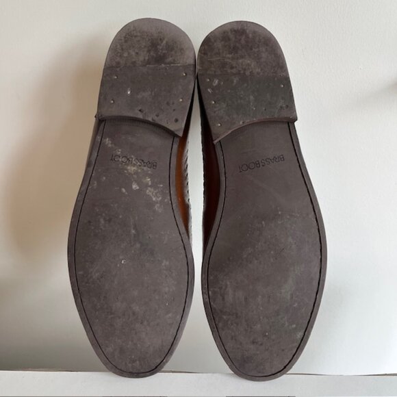 Brass Boot Men's Tassel Leather Brown Loafers - Sz 10M - Picture 6 of 6